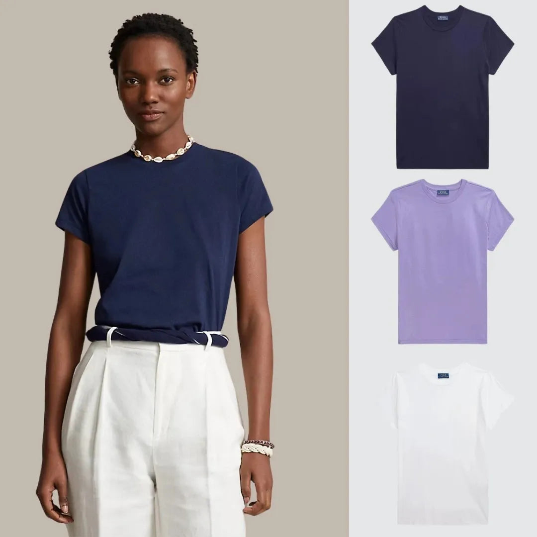 3 PACK - T-SHIRTS EN COTON COUPE SLIM FEMME