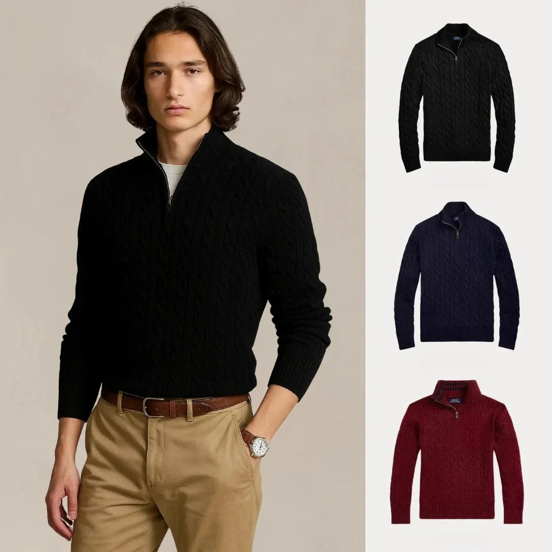 ACHETEZ 1, RECEVEZ 3 – ENSEMBLE HIVER CÂBLE TRICOT COTON ZIP